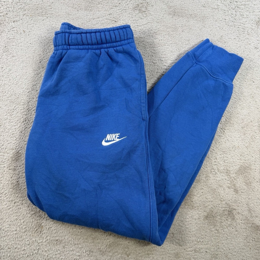 Nike Sweatpants Mens Small Blue Sportswear Club Fleece Drawstring Gym Joggers
